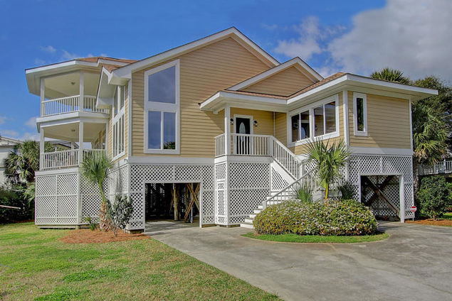 Before photo of Isle of Palms home before total renovation by Swallowtail Architecture