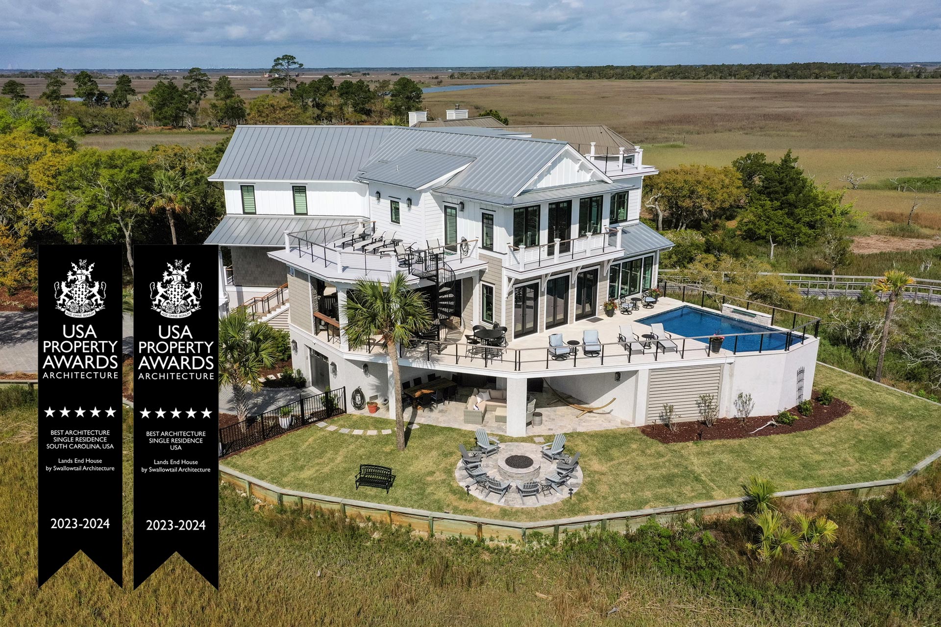 USA Property Awards for Best Architecture for Single Residence in the United States in South Carolina Awarded to Swallowtail Architecture