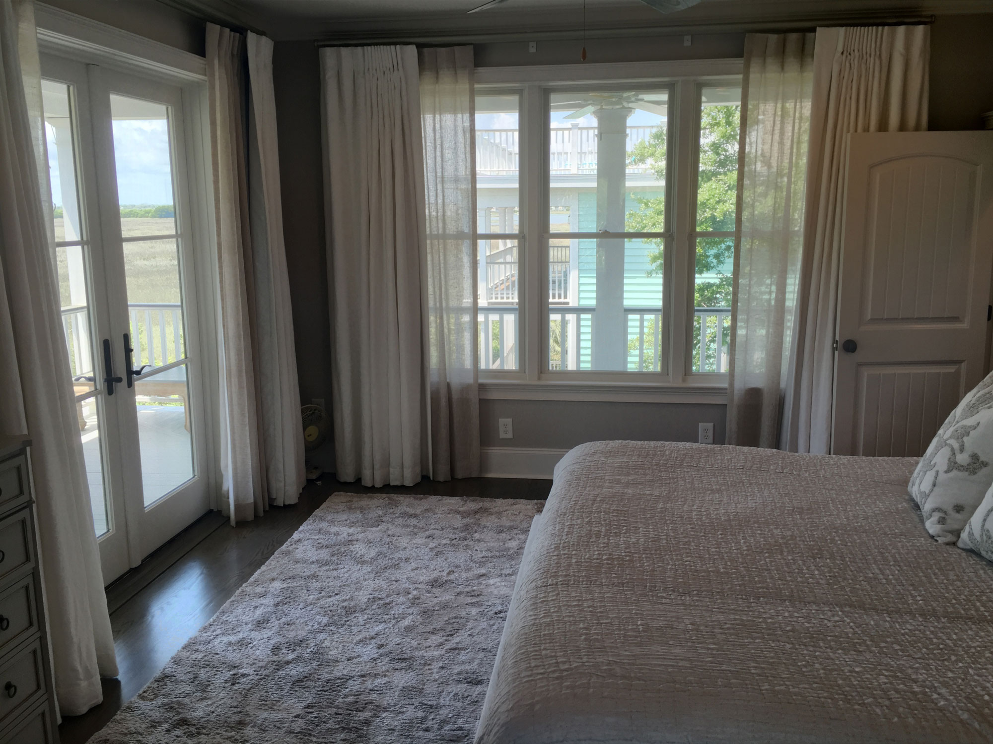 Master bedroom with a marsh view