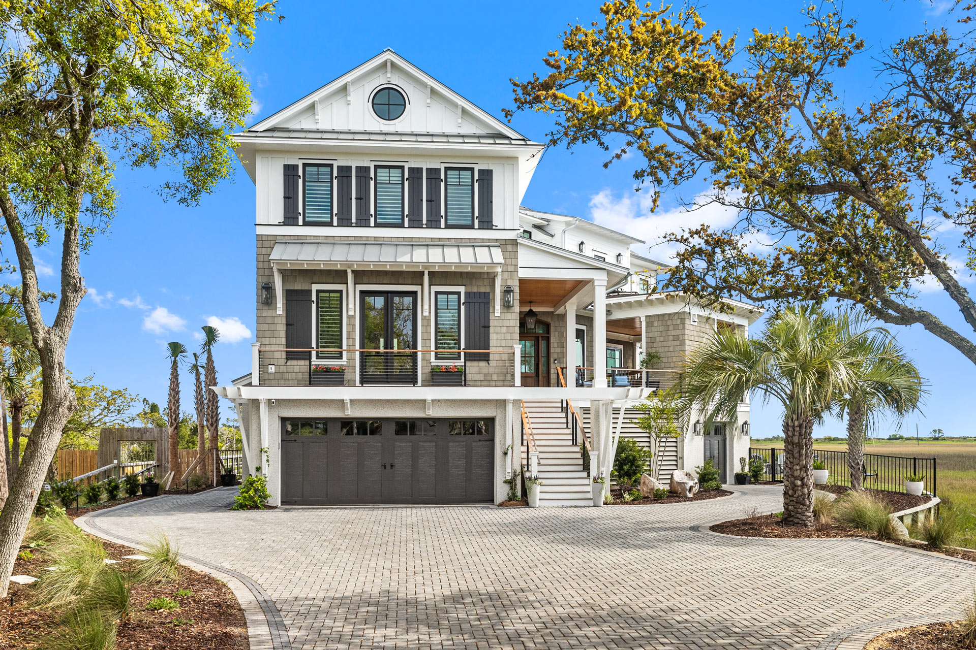 Front of new home coastal South Carolina home in Isle of Palms