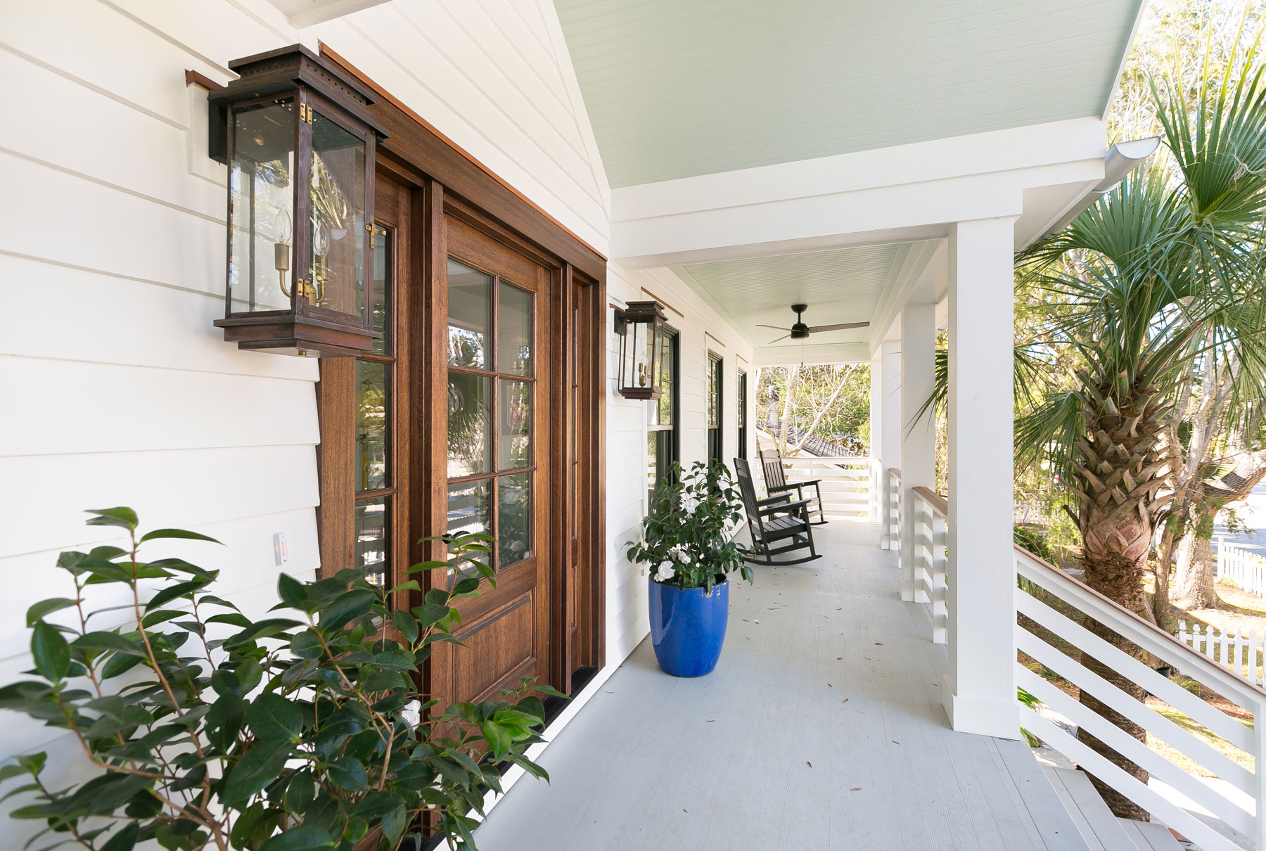 Home renovation and front porch remodel into coastal style
