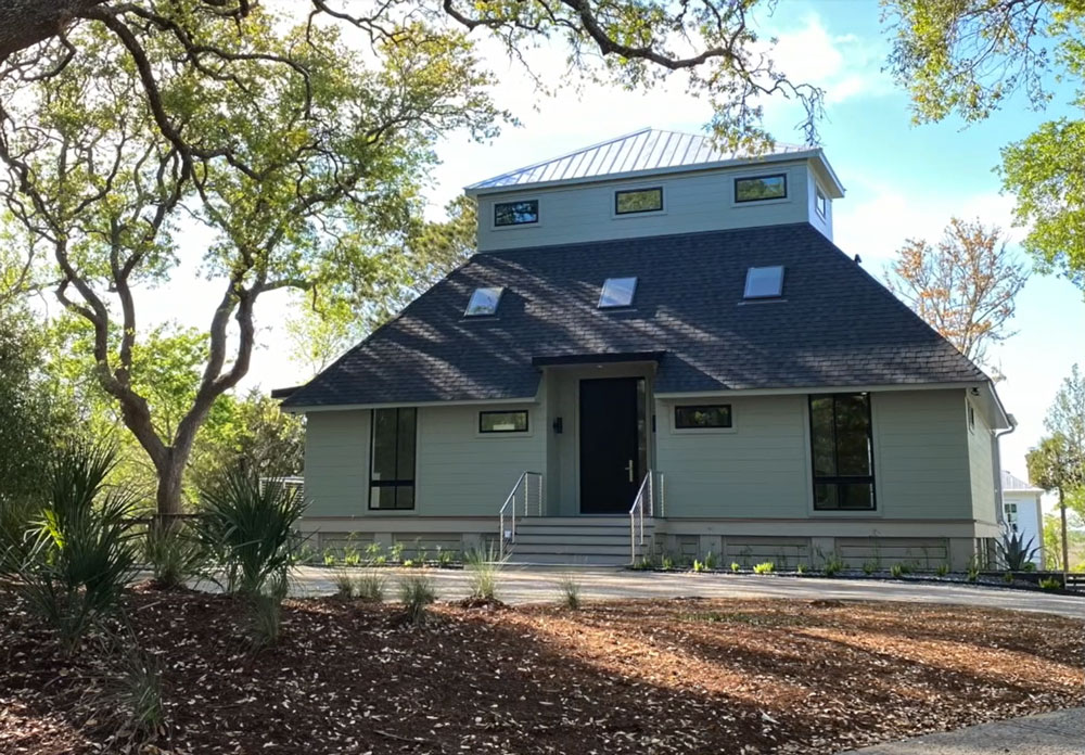 After photo of Sullivan's Island Renovation turning Dated Contemporary to Coastal Modern Home